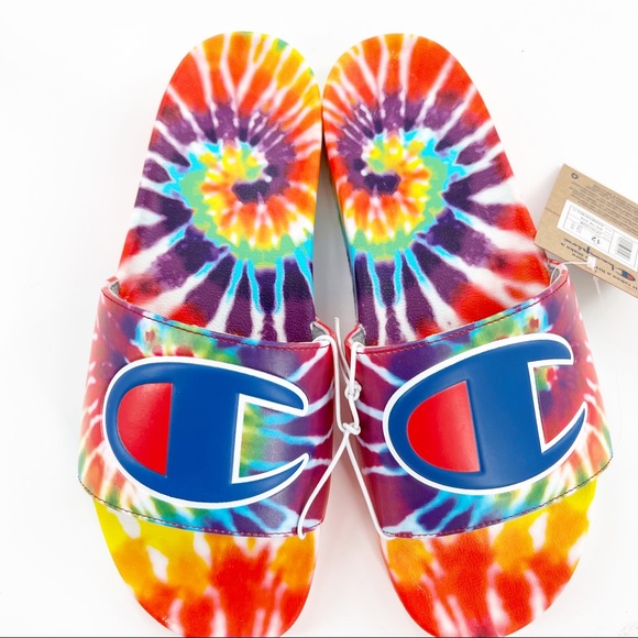 Champion IPO Tie-Dye Slide Sandal, Rainbow Multi, Men’s Size 12, NEW! w/tags! - Picture 8 of 12